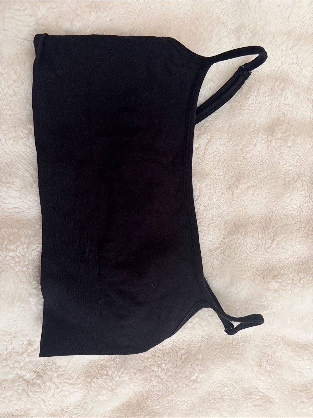 SKIMS Black Seamless Bandeau Crop Top